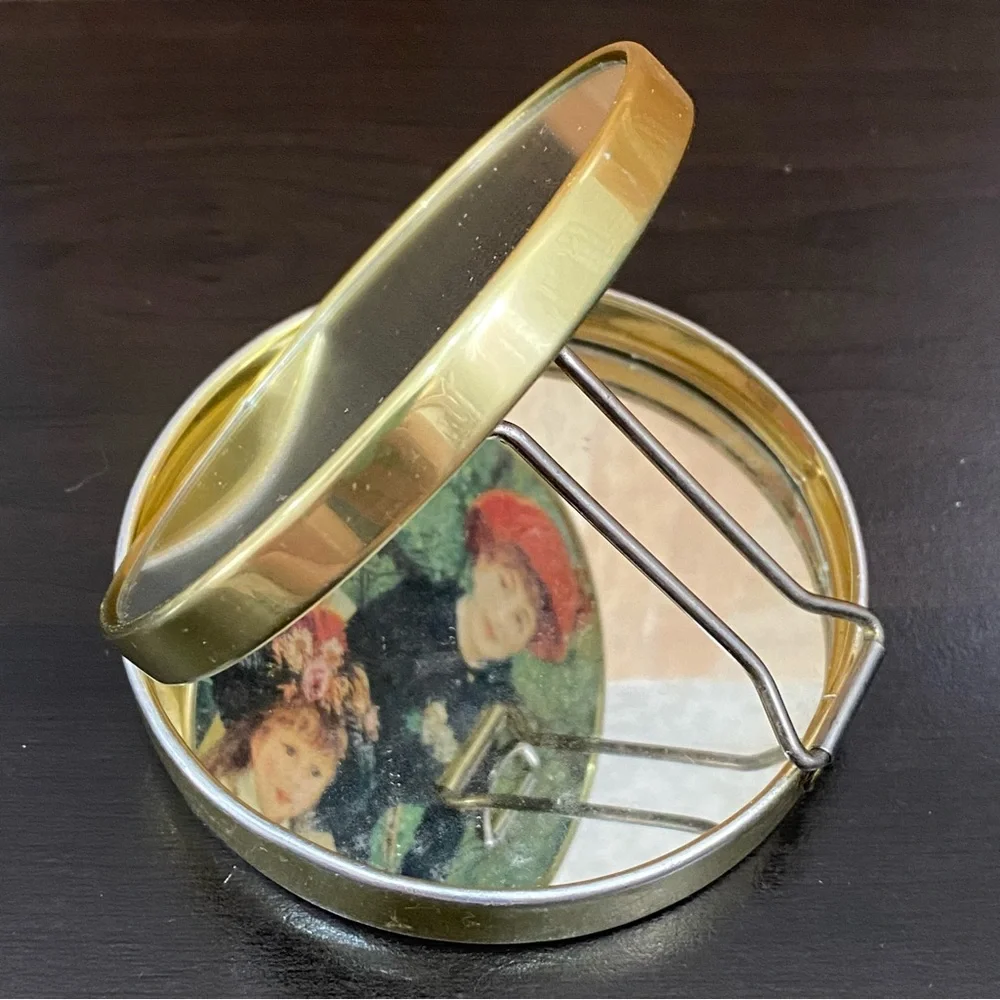 Vintage Compact Mirror Victorian Renoir Two Sisters Double Mirror Made in Japan